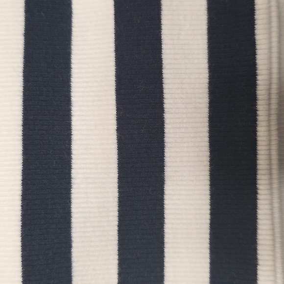 Banana Republic- Off The Shoulder Ripped Top- In Navy & White- Size L - Picture 4 of 7